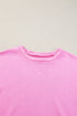 Pink Candy Colorblock French Terry Top